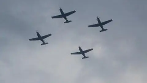 Aeronaves del Ejército Mexicano sobrevuelan el Azteca