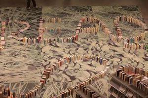 'Efecto dominó' realizado con libros rompe récord mundial