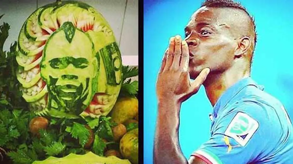 Mario Balotelli, inmortalizado en una sandía