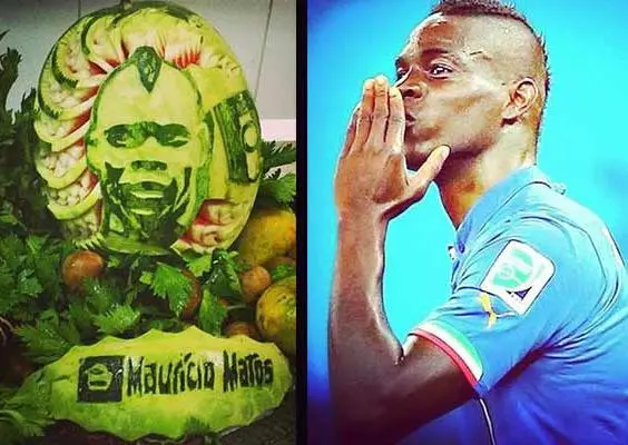 Mario Balotelli, inmortalizado en una sandía