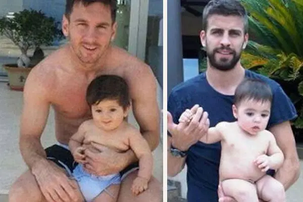 Messi y Piqué presumen a sus retoños