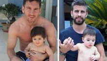 Messi y Piqué presumen a sus retoños