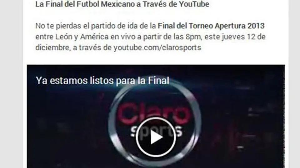 Ida entre León y América podrá verse en YouTube