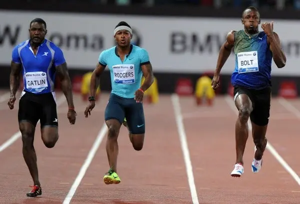Justin Gatlin sorprendió en los 100 metros a Usain Bolt en Roma