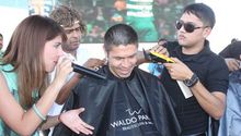 Peralta, Rodríguez y Oswaldo se rapan para ayudar a niños con cáncer