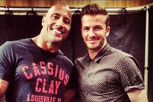 The Rock y David Beckham, encuentro de campeones