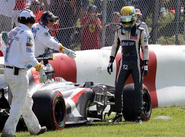 Esteban Gutiérrez, de Sauber, abandonó en la vuelta 66, debido a un problema con sus neumáticos | AP