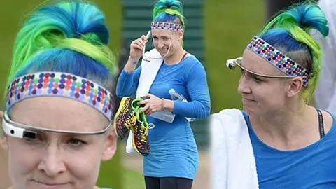 Mattek-Sands usa 'Google Glass' durante su práctica en Wimbledon