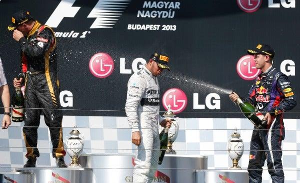 Hamilton, Raikkonen y Vettel se subieron al podio de Hungría | AP