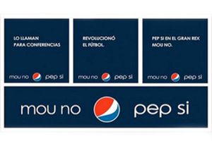 'Mou no, Pep si', polémica campaña publicitaria