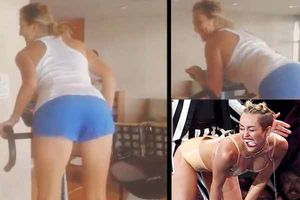 Azarenka parodia a Miley Cyrus con máquina de ejercicio