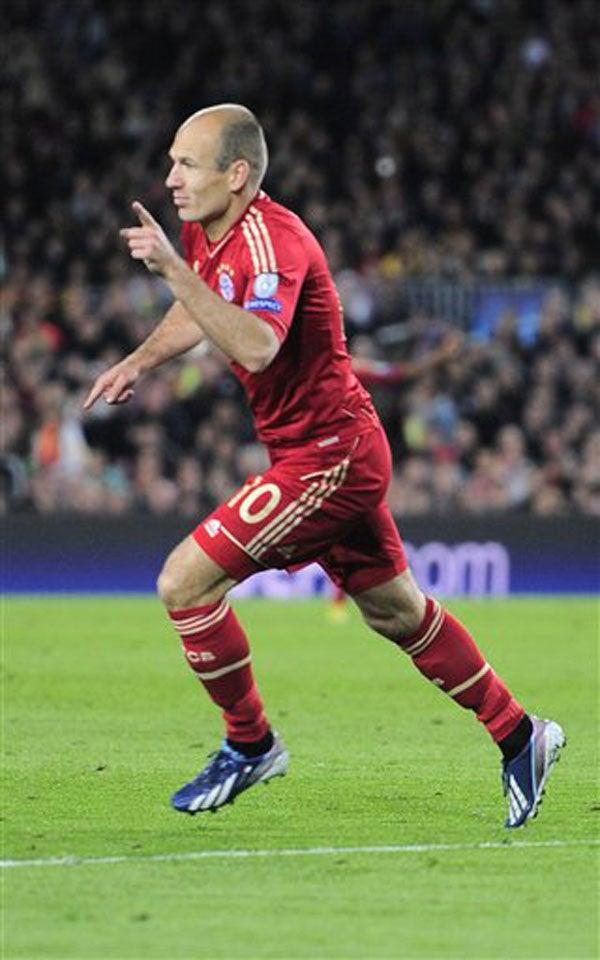 Arjen Robben comenzó la fiesta para el Bayern con el primer gol | AP