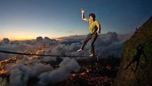 Slackline, deporte de equilibrio extremo
