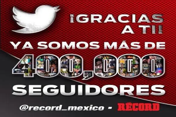 RÉCORD rebasa los 400 mil followers y reparte obsequios entre sus seguidores