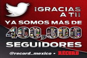 RÉCORD rebasa los 400 mil followers y reparte obsequios entre sus seguidores