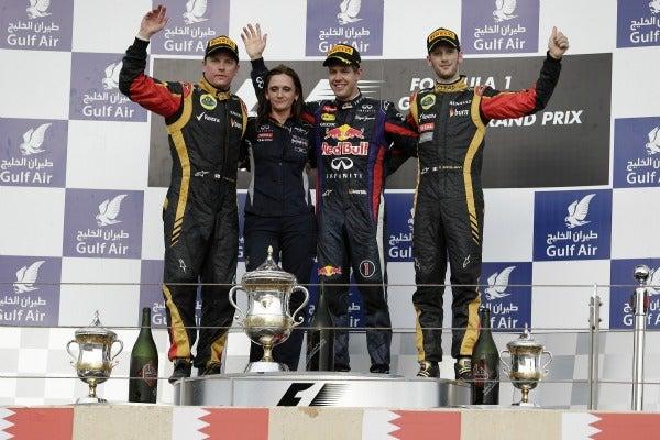Vettel, Raikkonen y Grosjean se subieron al podio en Bahrein | AP