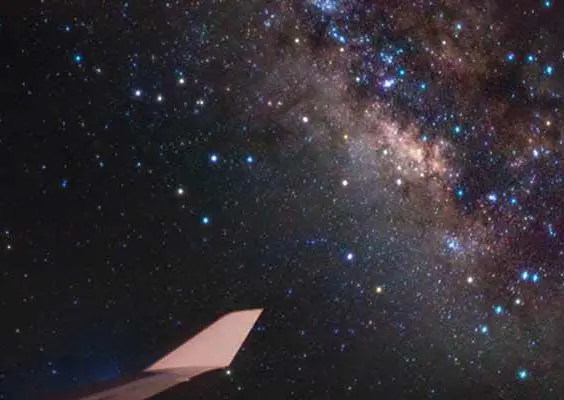 Vía Láctea vista desde un Boeing 747