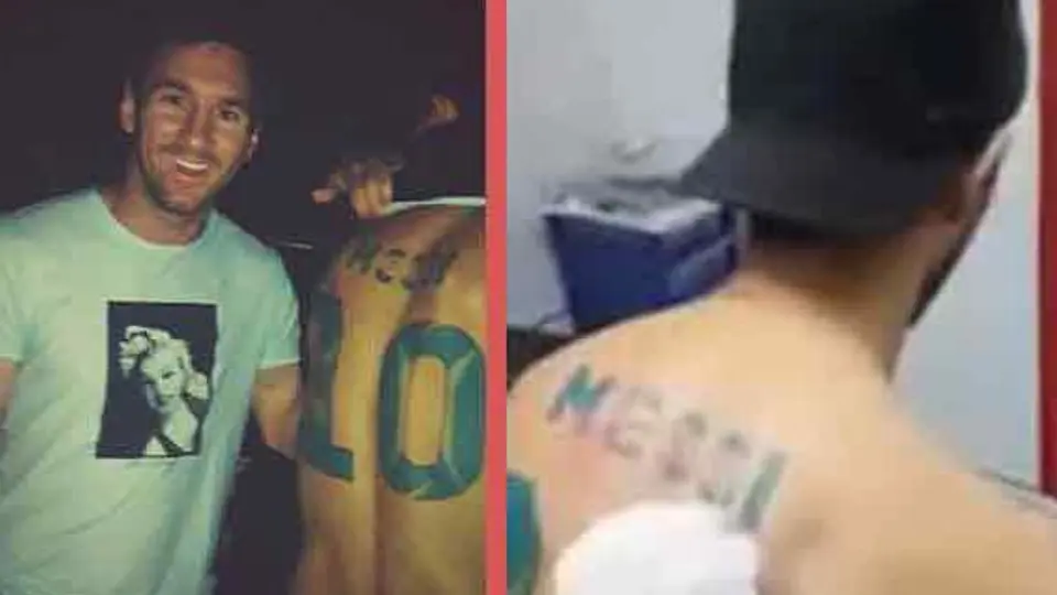 Messi recibe a aficionado que se tatuó su nombre