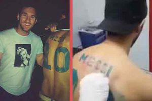 Messi recibe a aficionado que se tatuó su nombre