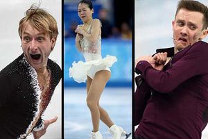 Caras chistosas de patinadores en Sochi