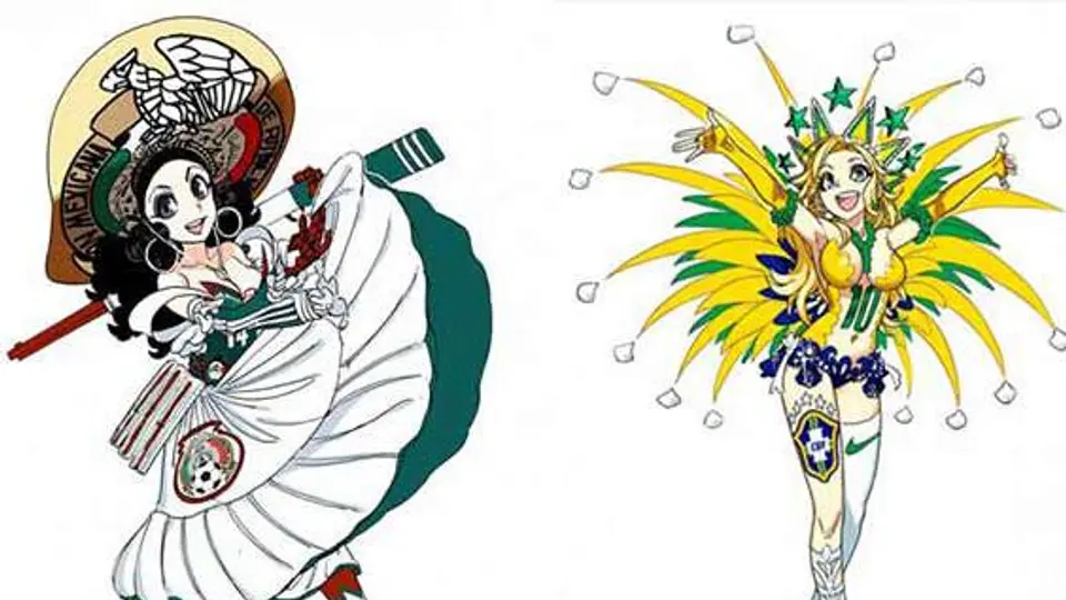 Bellas chicas anime representan a equipos del Mundial