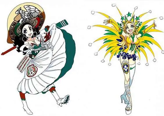 Bellas chicas anime representan a equipos del Mundial