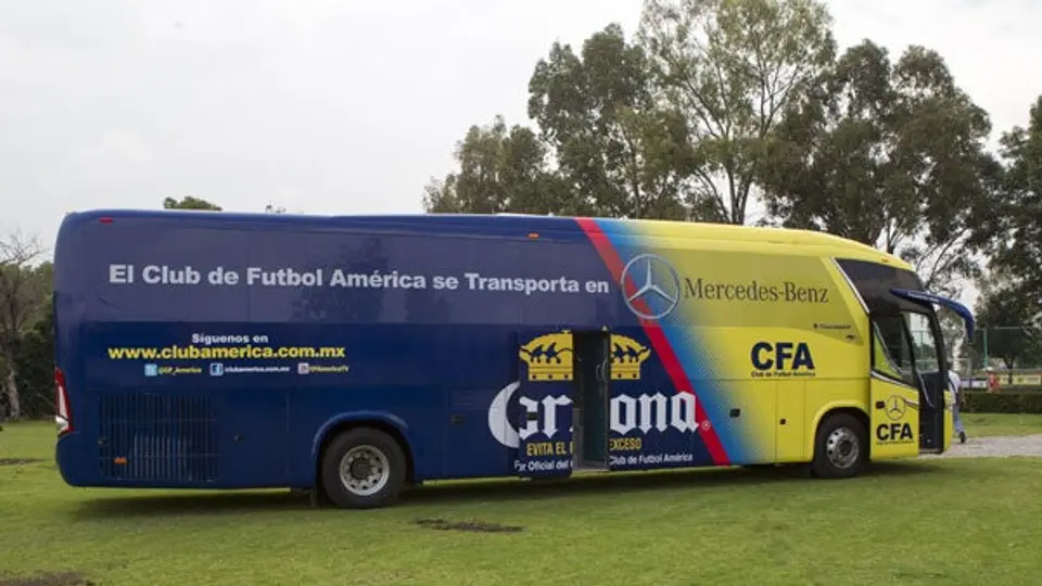 Así luce el autobús provisional del América