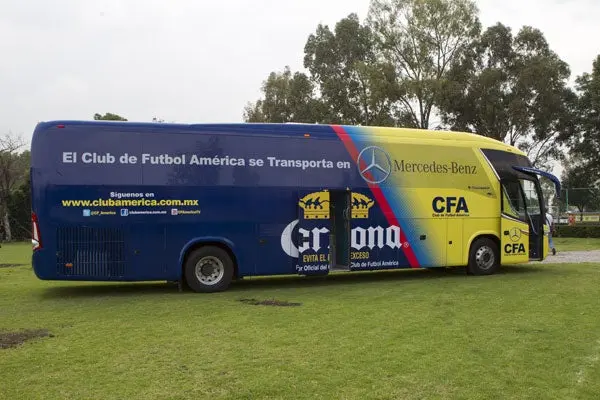 Así luce el autobús provisional del América