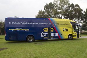 Así luce el autobús provisional del América
