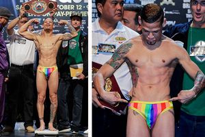 Orlando Cruz luce calzoncillos con la bandera gay en pesaje