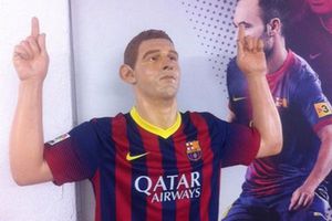 Messi, inmortalizado en estatua de estuco y cartón