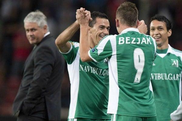 Jugadores del Ludogorets disfrutan la victoria 0-2 ante PSV | EFE