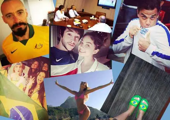 Celebridades muestran su afición por el Mundial