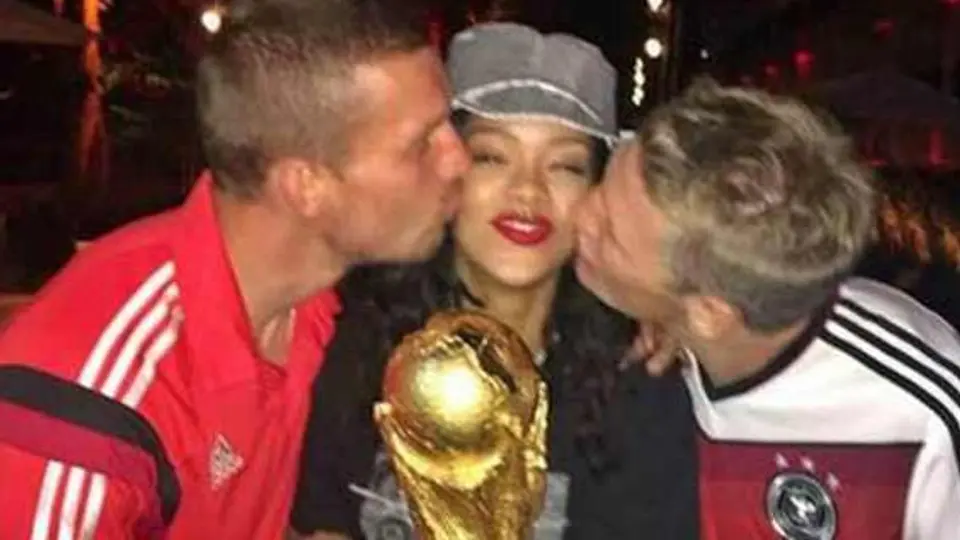 Rihanna celebra el triunfo alemán en Maracaná