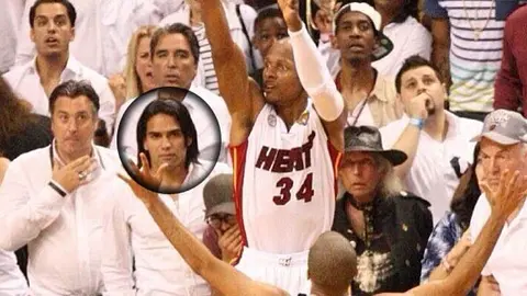 Falcao presenció el sexto juego entre Spurs y el Heat