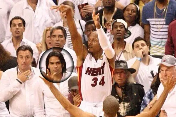 Falcao presenció el sexto juego entre Spurs y el Heat