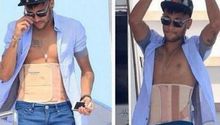 Neymar vacaciona con faja por rehabilitación