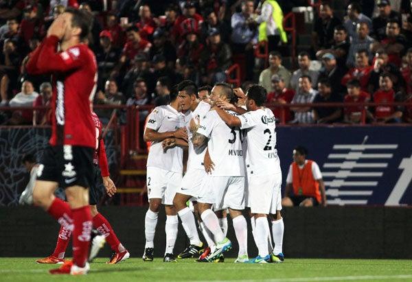 Matías Vuoso festeja en el empate 3-3 ante Xolos | FOTO: MEXSPORT