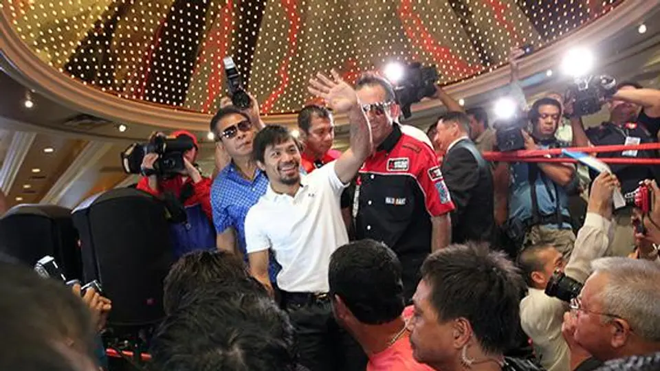 Pacquiao llega a Las Vegas para revancha con Bradley