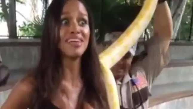 Serpiente saca tremendo susto a novia de Balotelli
