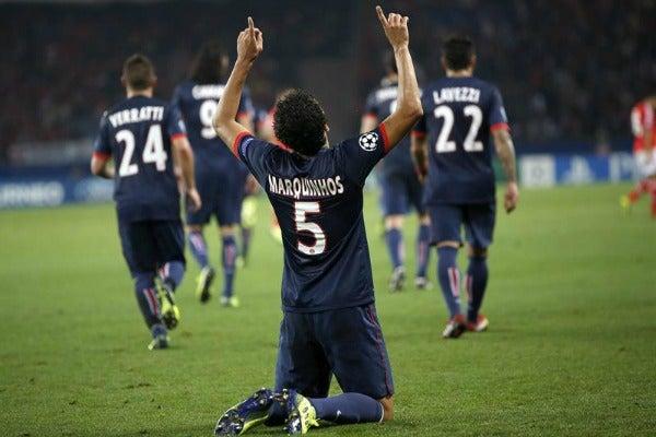 Marquinhos grita su diana frente al Benfica (3-0) | EFE