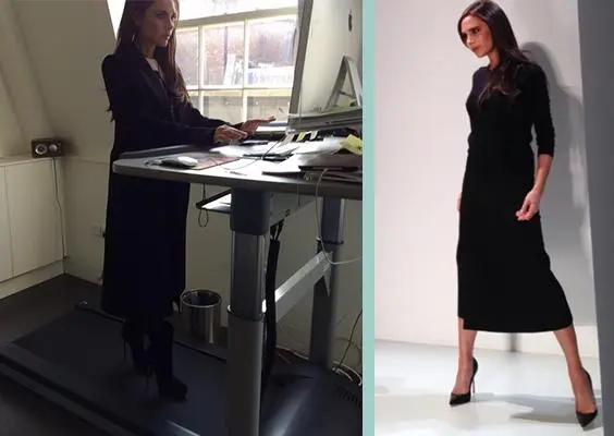 Peculiar forma de Victoria Beckham para ejercitarse