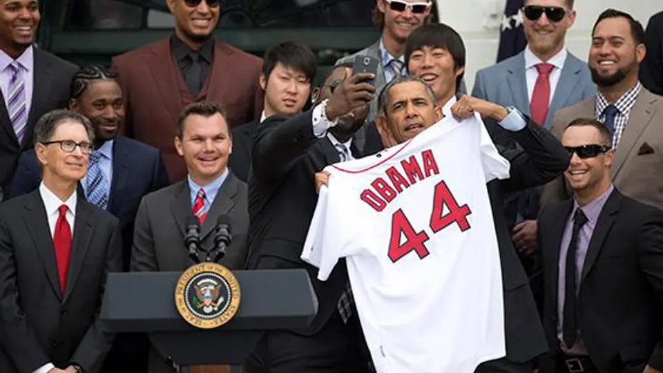 Obama recibe a Medias Rojas en la Casa Blanca