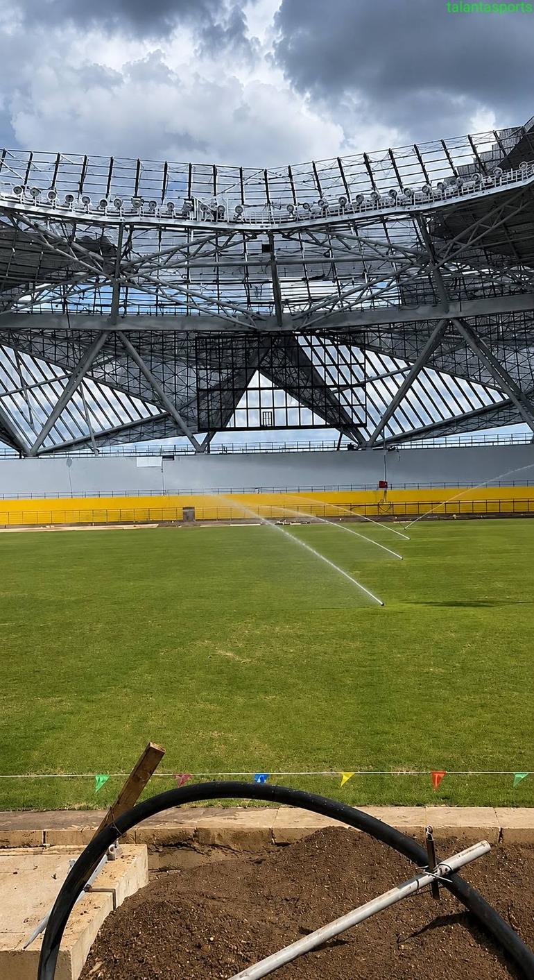 Samia Suluhu Stadium progress. 
Image source: Talanta Stadium