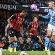 Erling Haaland of Manchester City heads on goal during the Premier League match Manchester City vs Bournemouth at Etihad Stadium