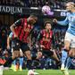 Erling Haaland of Manchester City heads on goal during the Premier League match Manchester City vs Bournemouth at Etihad Stadium
