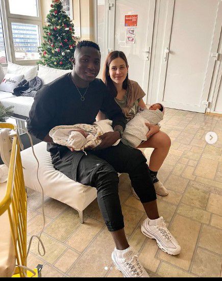 Super Eagles youngster Mathew Yakubu welcomes twins with his Slovakian wife