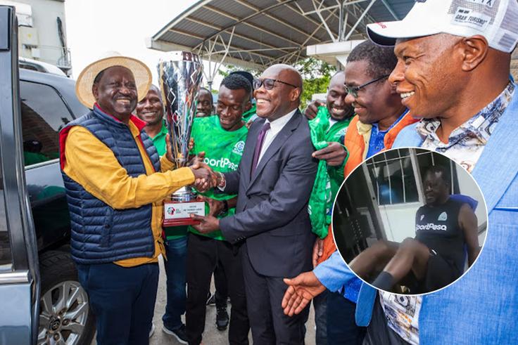 Baba taped exercises in a Gor Mahia kit ahead of much-anticipated 'Sirkal' derby against Police