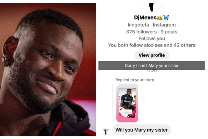 Victor Boniface turns down marriage proposal