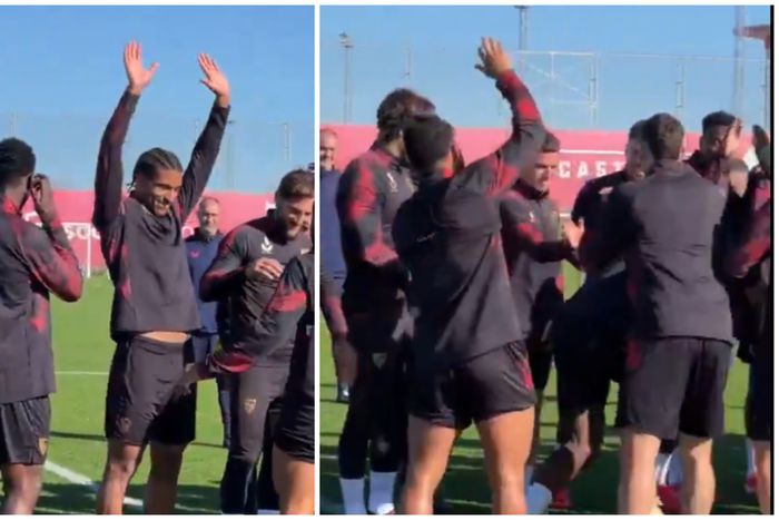 Akor Adams takes the beating.